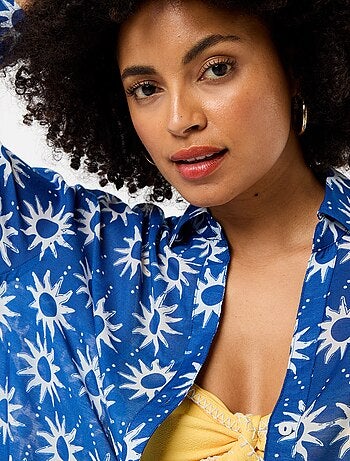 Camicia da spiaggia fluida stampata