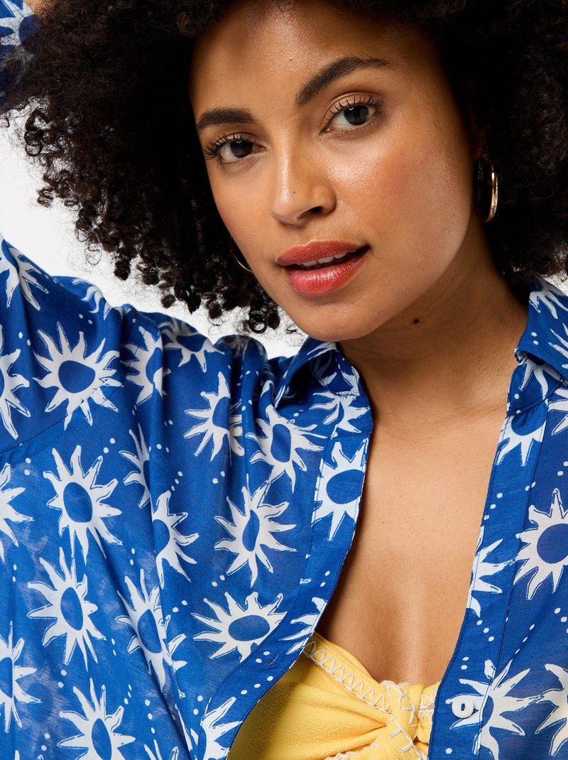 Camicia da spiaggia fluida stampata Blu - Kiabi