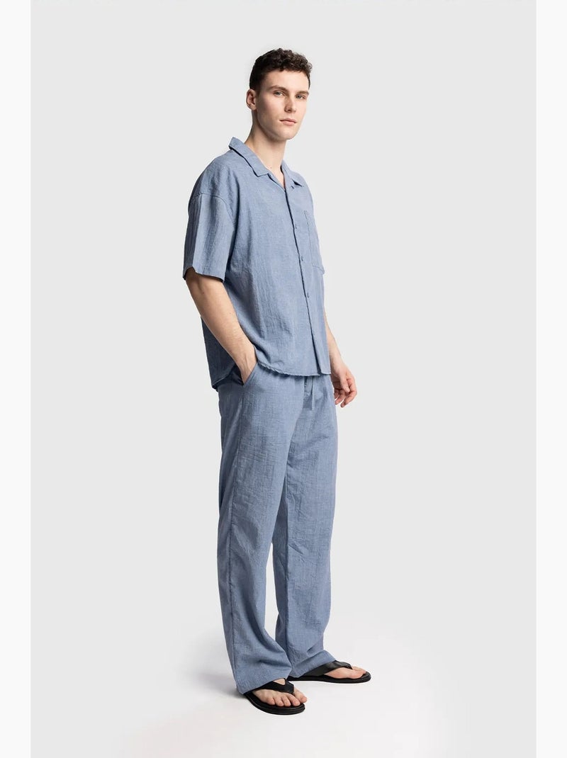 Camicia da uomo a maniche corte vestibilità rilassata giesto Blu chiaro - Kiabi