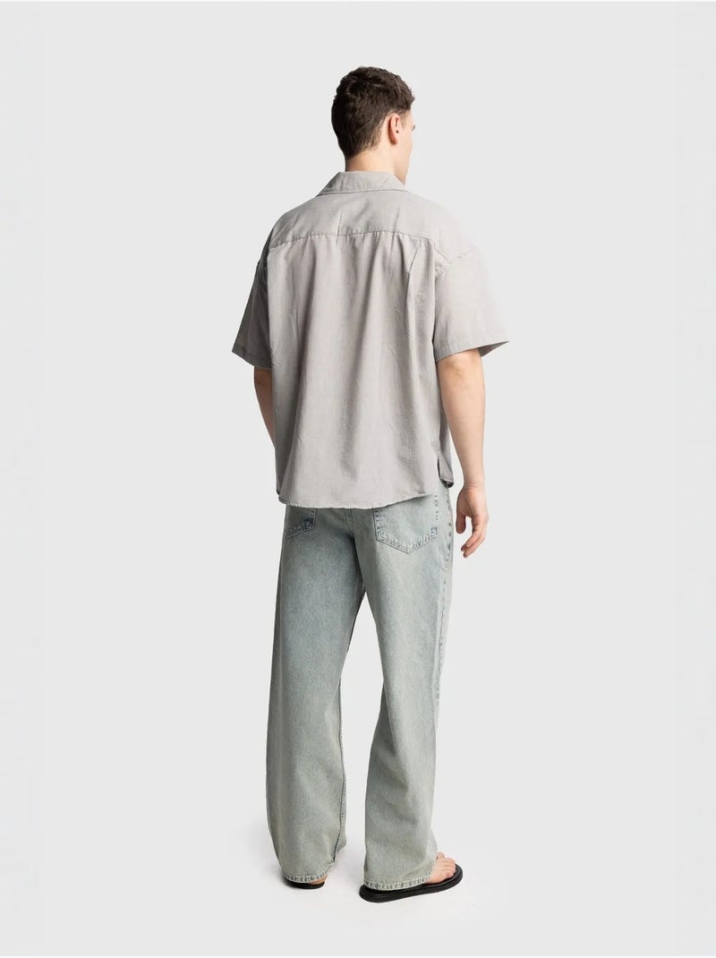 Camicia da uomo a maniche corte vestibilità rilassata giesto Grigio chiaro - Kiabi