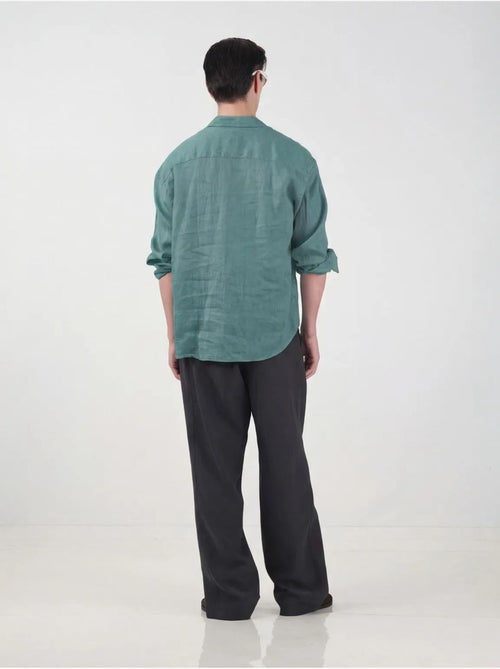 Camicia da uomo a maniche lunghe in misto lino oversize giesto - Kiabi Camicia da uomo a maniche lunghe in misto lino oversize giesto - Kiabi