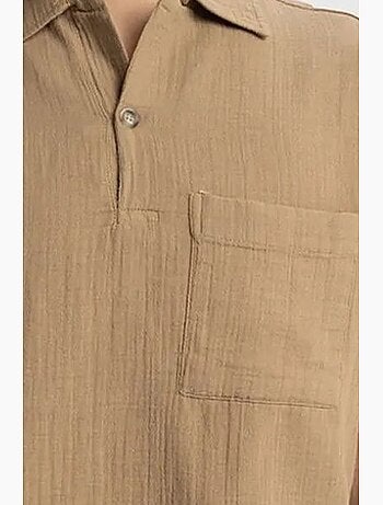 Camicia da uomo in cotone a maniche corte dalla vestibilità rilassata giesto