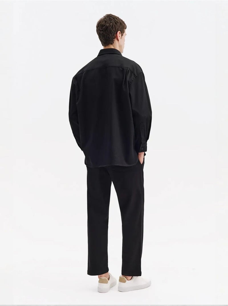 Camicia da uomo in cotone e lycra giesto Nero - Kiabi