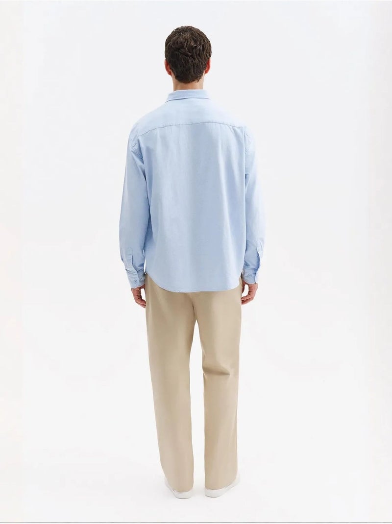 Camicia da uomo in cotone giesto Blu cielo - Kiabi