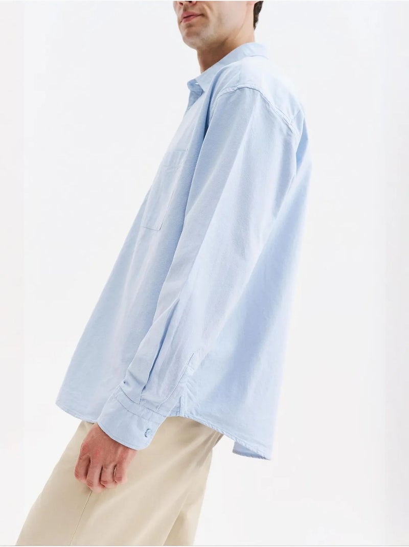 Camicia da uomo in cotone giesto Blu cielo - Kiabi