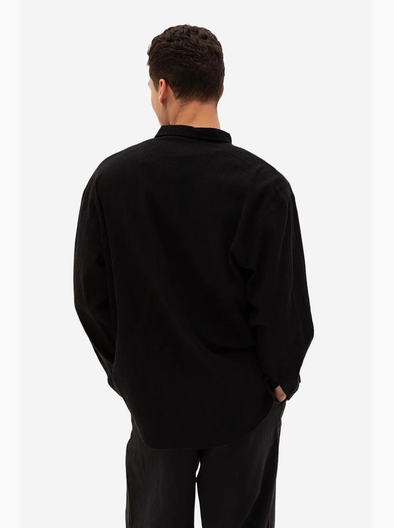 Camicia da uomo in cotone giesto Nero - Kiabi