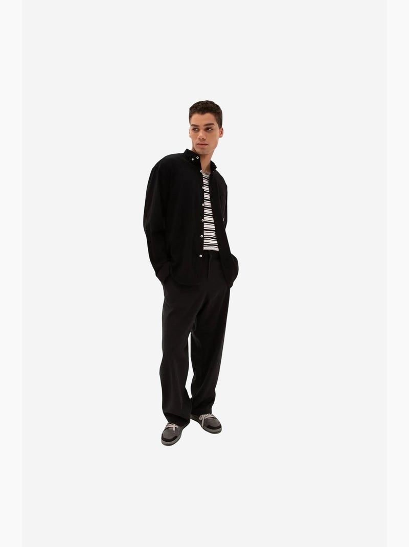 Camicia da uomo in cotone giesto Nero - Kiabi