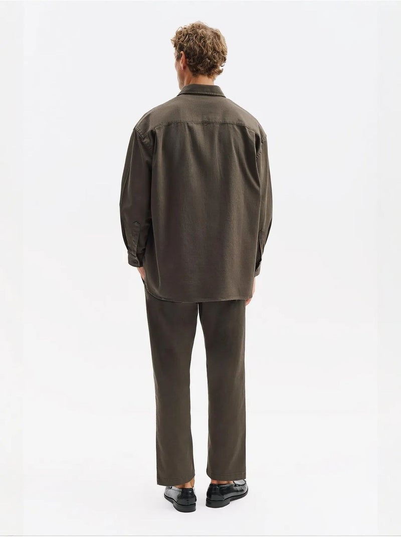 Camicia da uomo in cotone-lycra giesto Verde kaki - Kiabi