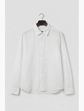 Camicia da uomo in misto cotone e lino a maniche lunghe giesto