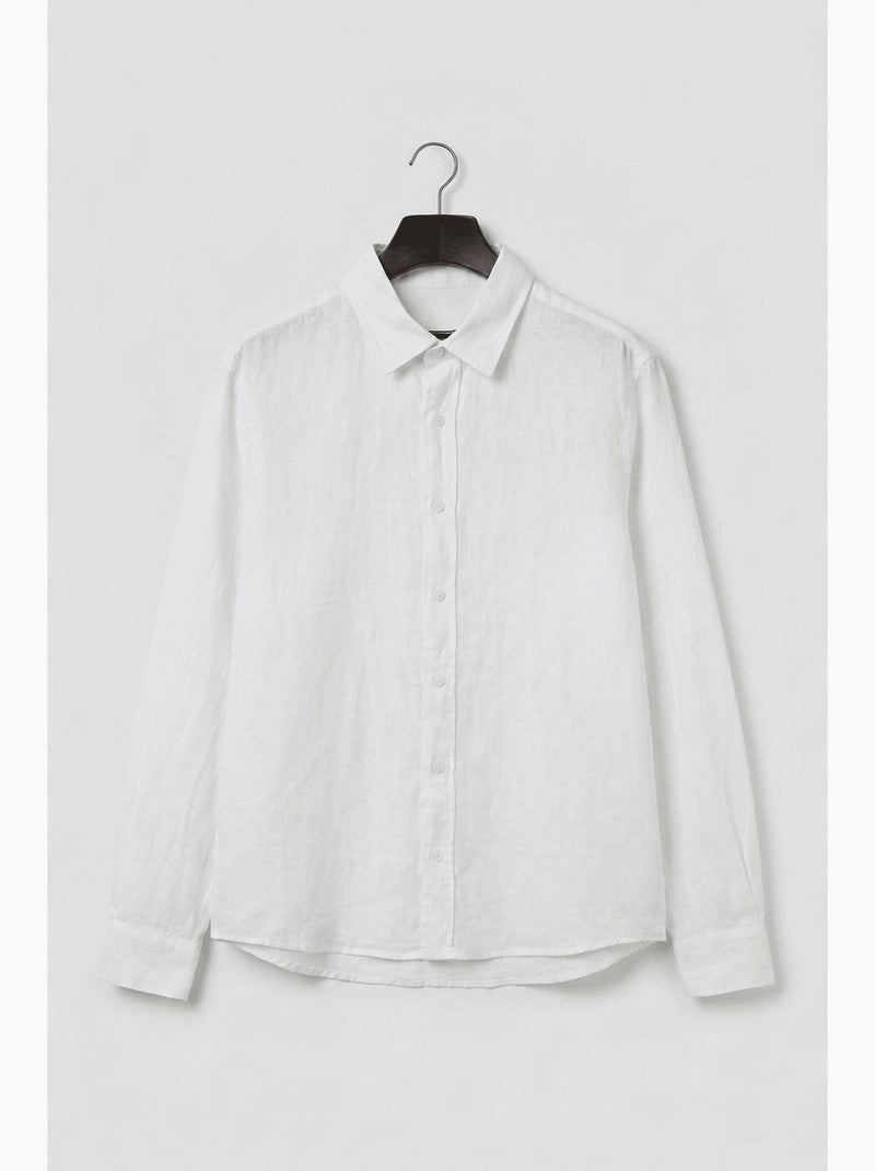 Camicia da uomo in misto cotone e lino a maniche lunghe giesto Bianco - Kiabi