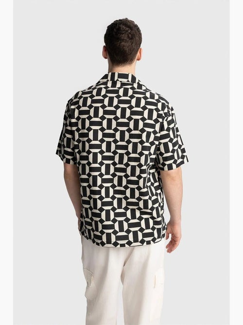 Camicia da uomo in popeline di cotone con stampa geometrica giesto - Kiabi