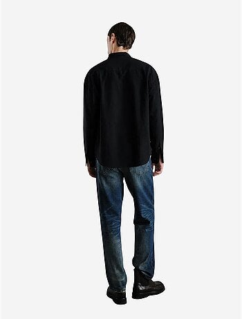 Camicia da uomo in popeline di cotone ricamata giesto