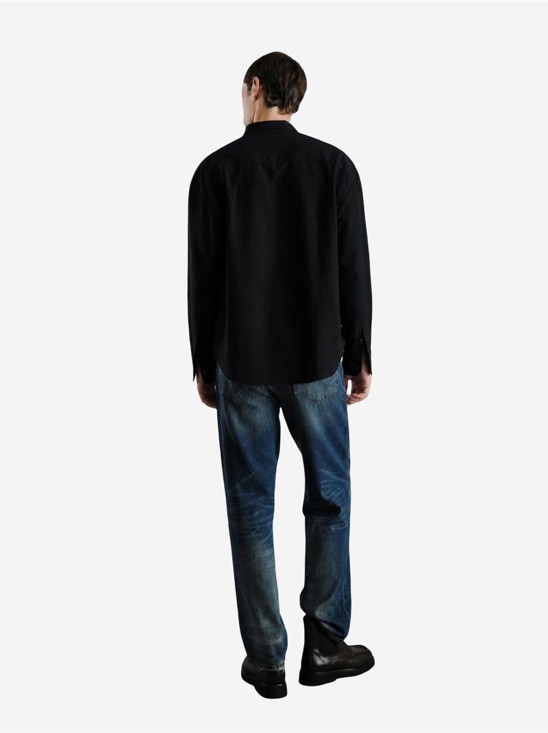 Camicia da uomo in popeline di cotone ricamata giesto Nero - Kiabi