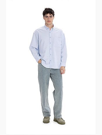 Camicia da uomo in popeline di cotone testurizzato giesto