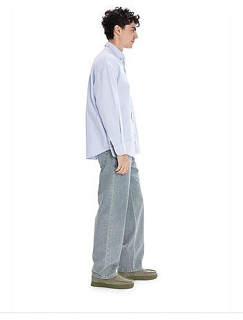 Camicia da uomo in popeline di cotone testurizzato giesto