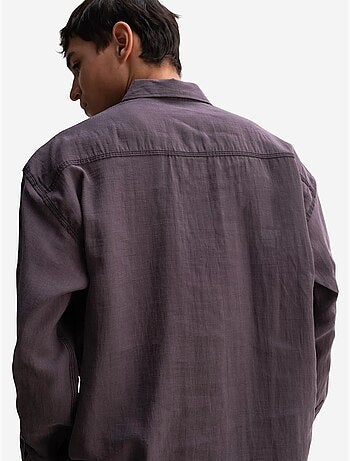 Camicia da uomo oversize a maniche lunghe con taschino giesto
