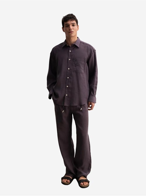 Camicia da uomo oversize a maniche lunghe con taschino giesto - Kiabi Camicia da uomo oversize a maniche lunghe con taschino giesto - Kiabi