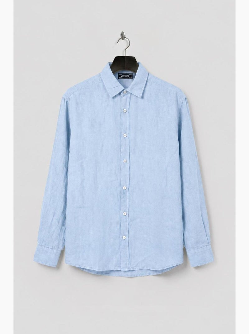 Camicia da uomo oversize in cotone a maniche lunghe giesto Blu cielo - Kiabi