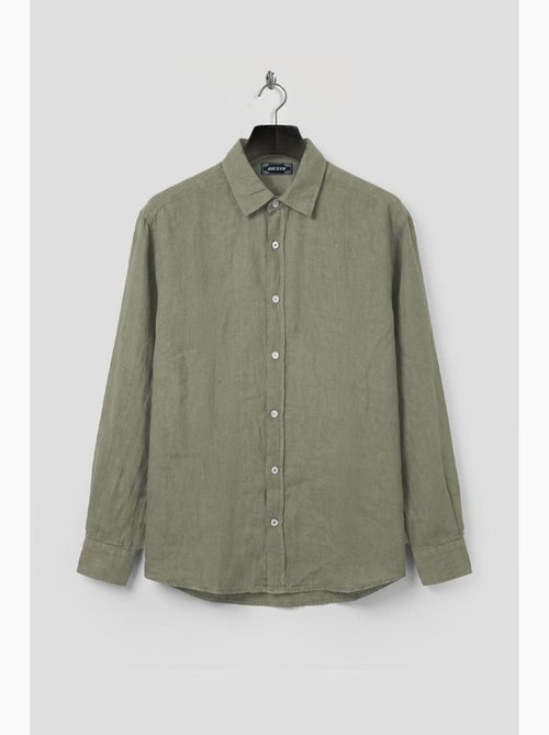 Camicia da uomo oversize in cotone misto lino giesto - Kiabi Camicia da uomo oversize in cotone misto lino giesto - Kiabi