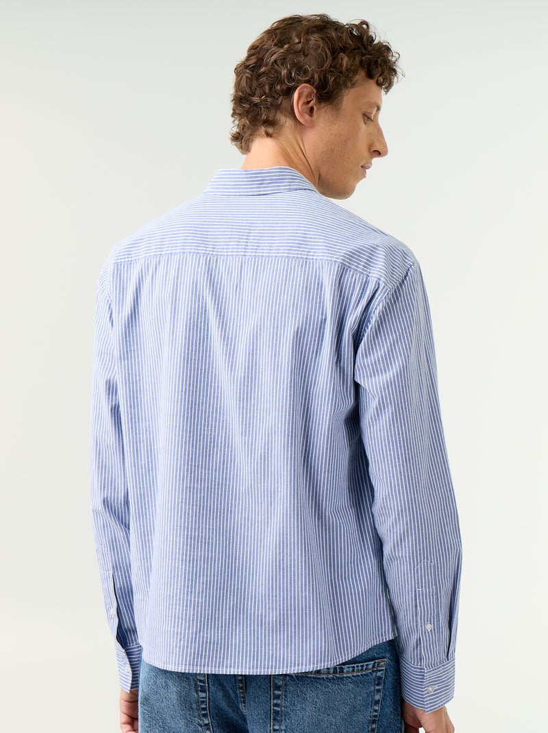 Camicia dal taglio confortevole con motivo a righe Blu - Kiabi