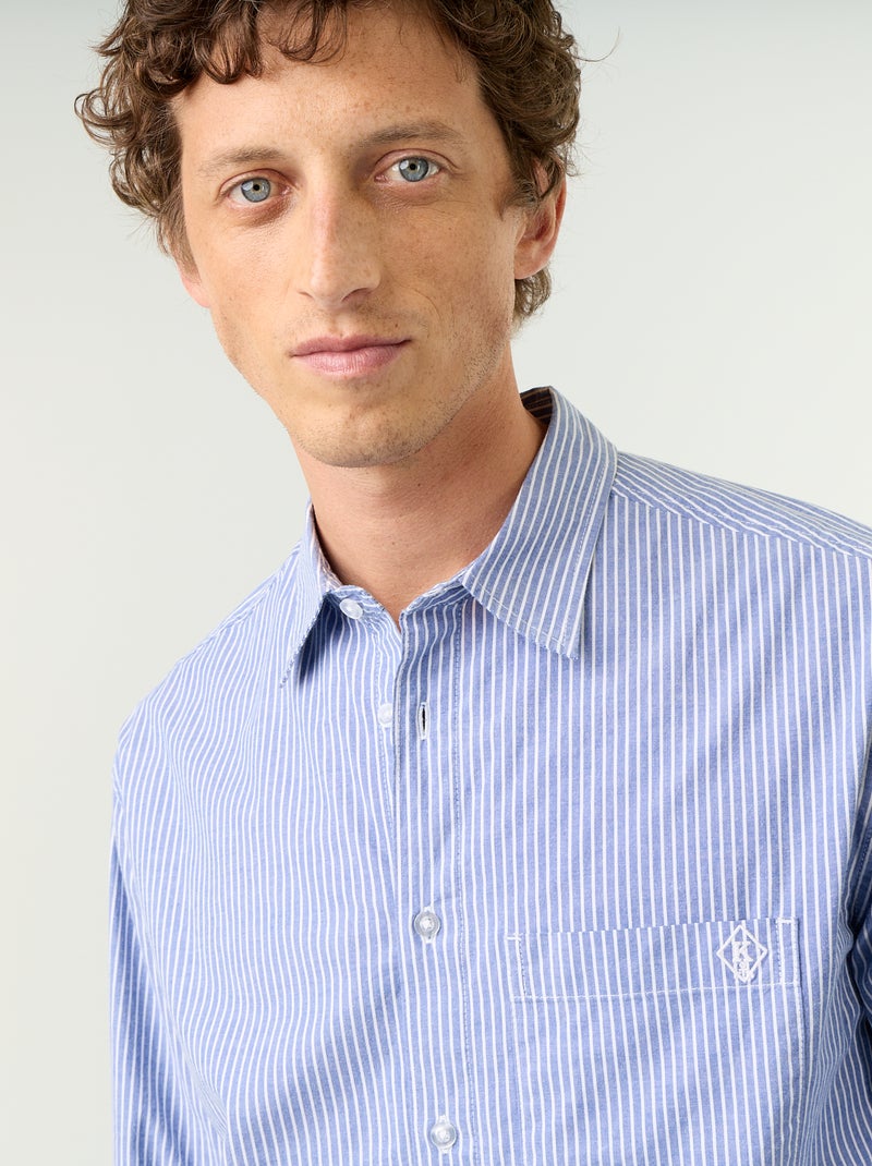 Camicia dal taglio confortevole con motivo a righe Blu - Kiabi