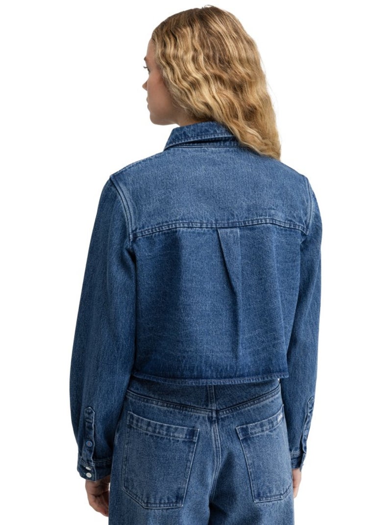 Camicia denim corta da donna donna nimes-w Blu - Kiabi