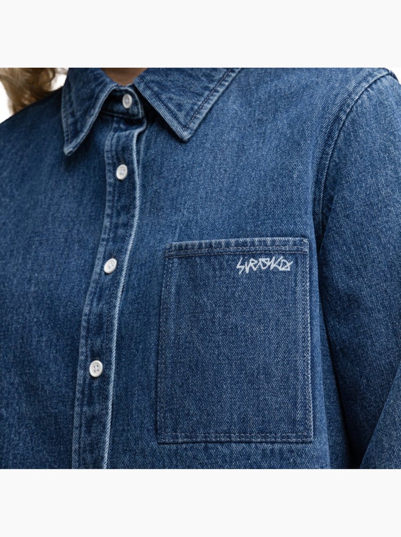 Camicia denim corta da donna donna nimes-w Blu - Kiabi
