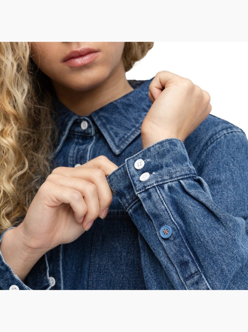 Camicia denim corta da donna donna nimes-w Blu - Kiabi