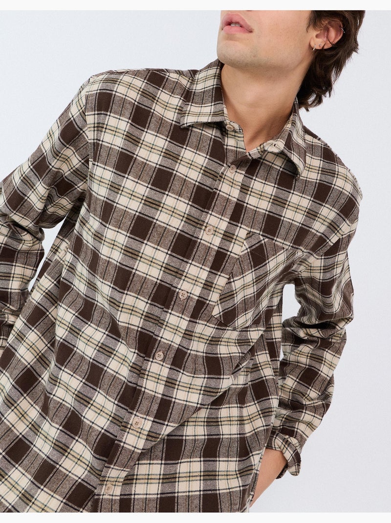 Camicia di flanella a quadri, mo fashion Beige - Kiabi