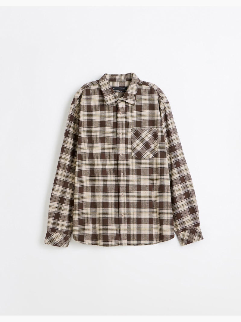 Camicia di flanella a quadri, mo fashion Beige - Kiabi