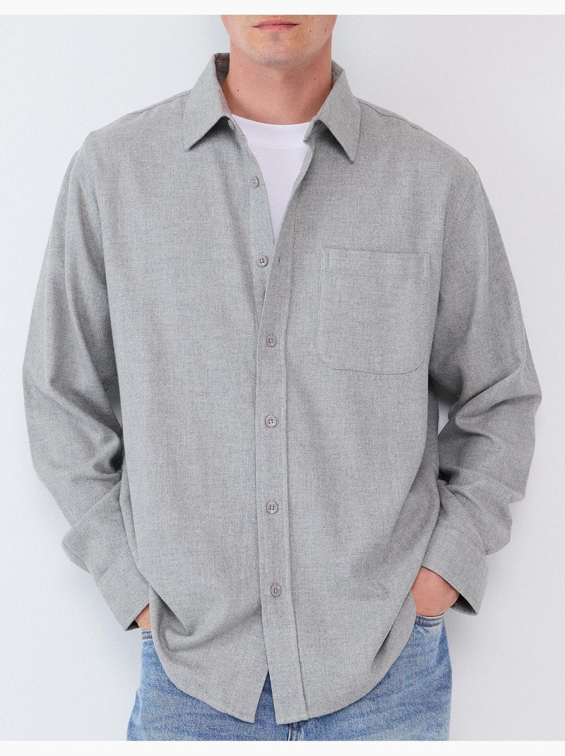 Camicia di flanella, mo fashion Grigio - Kiabi