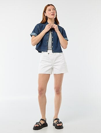 Camicia di jeans con maniche a 3/4