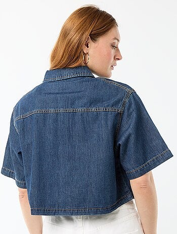Camicia di jeans con maniche a 3/4
