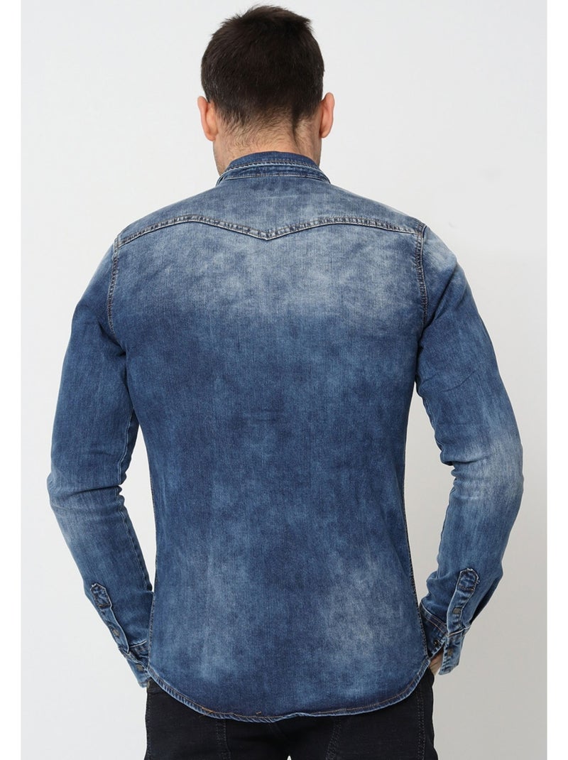 Camicia di jeans slim fit Kebello Blu - Kiabi