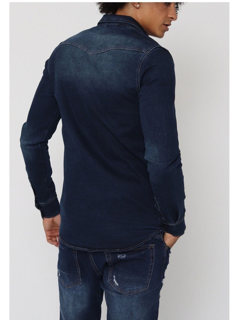Camicia di jeans slim fit Kebello Blu - Kiabi