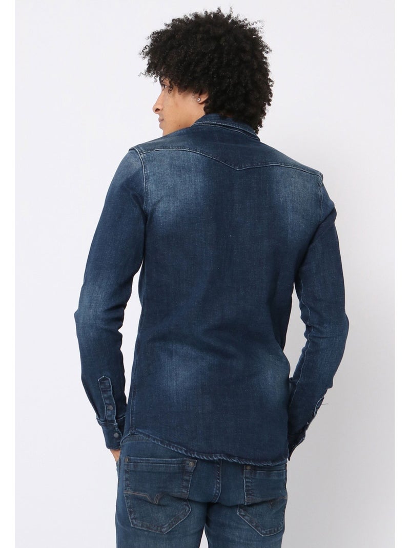 Camicia di jeans slim fit Kebello Blu - Kiabi