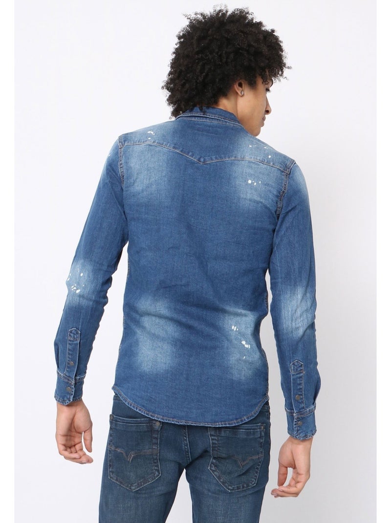 Camicia di jeans slim fit Kebello Blu - Kiabi