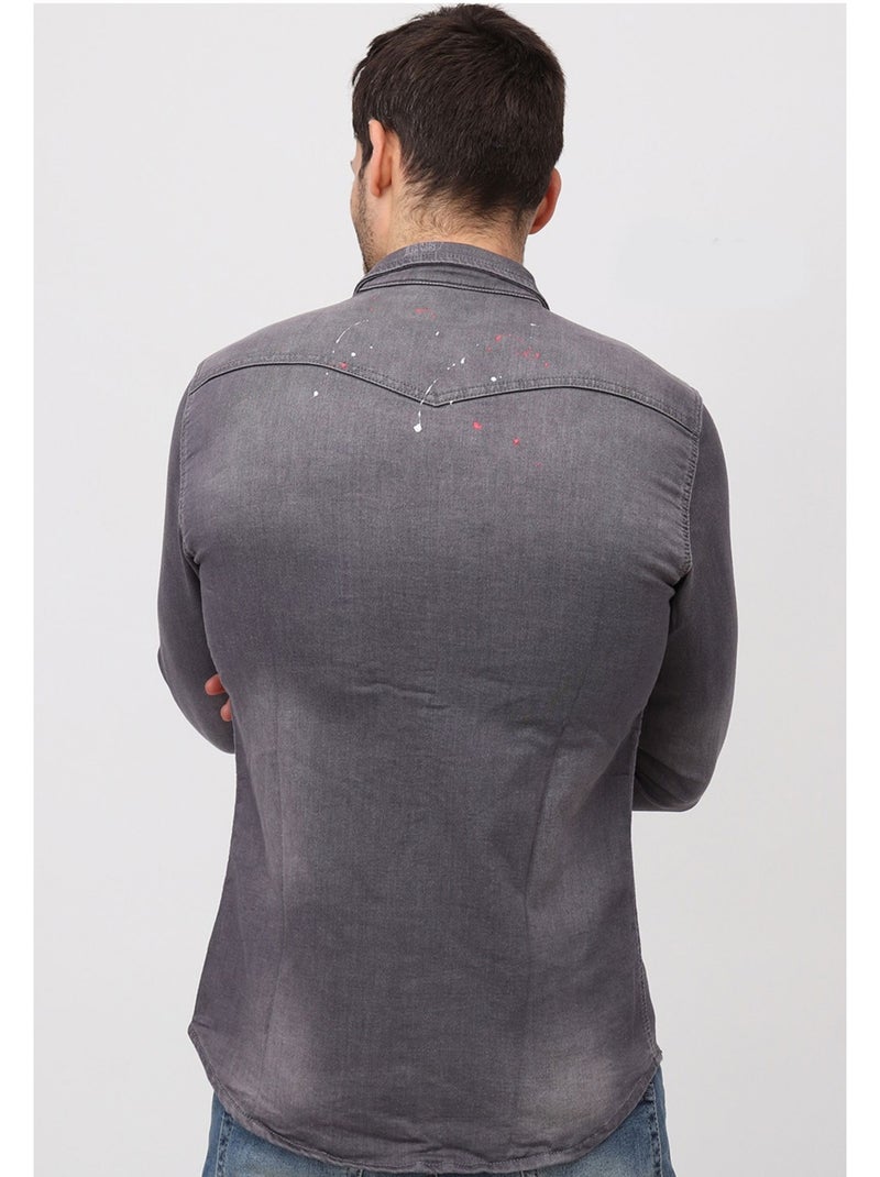 Camicia di jeans slim fit Kebello Grigio - Kiabi