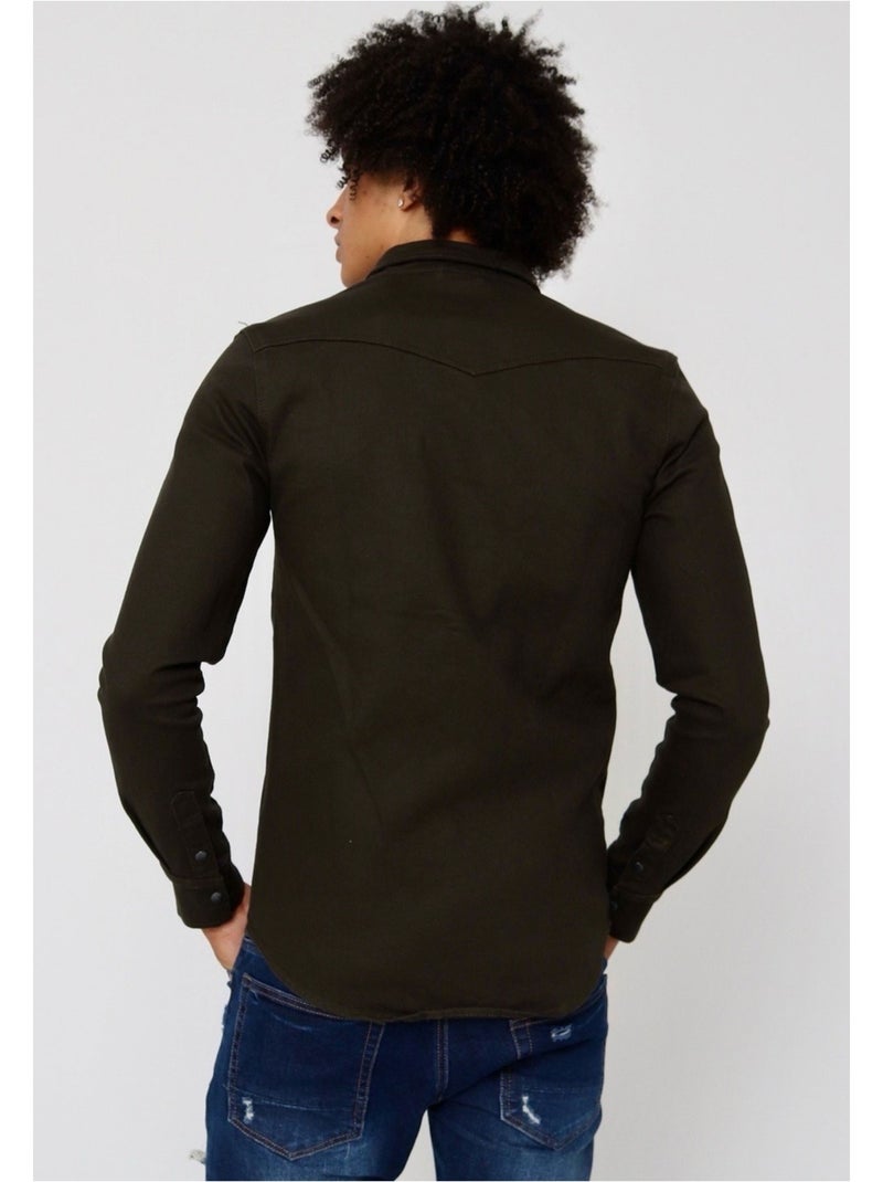 Camicia di jeans slim fit Kebello Marrone scuro - Kiabi