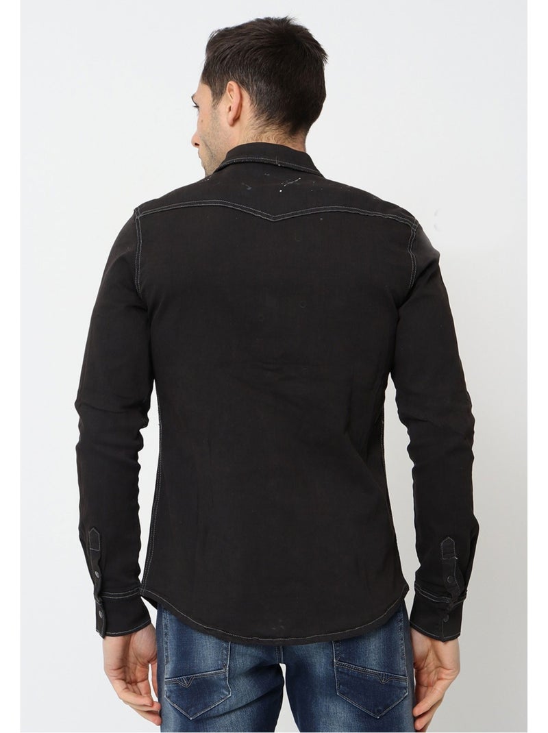Camicia di jeans slim fit Kebello Nero Nero - Kiabi