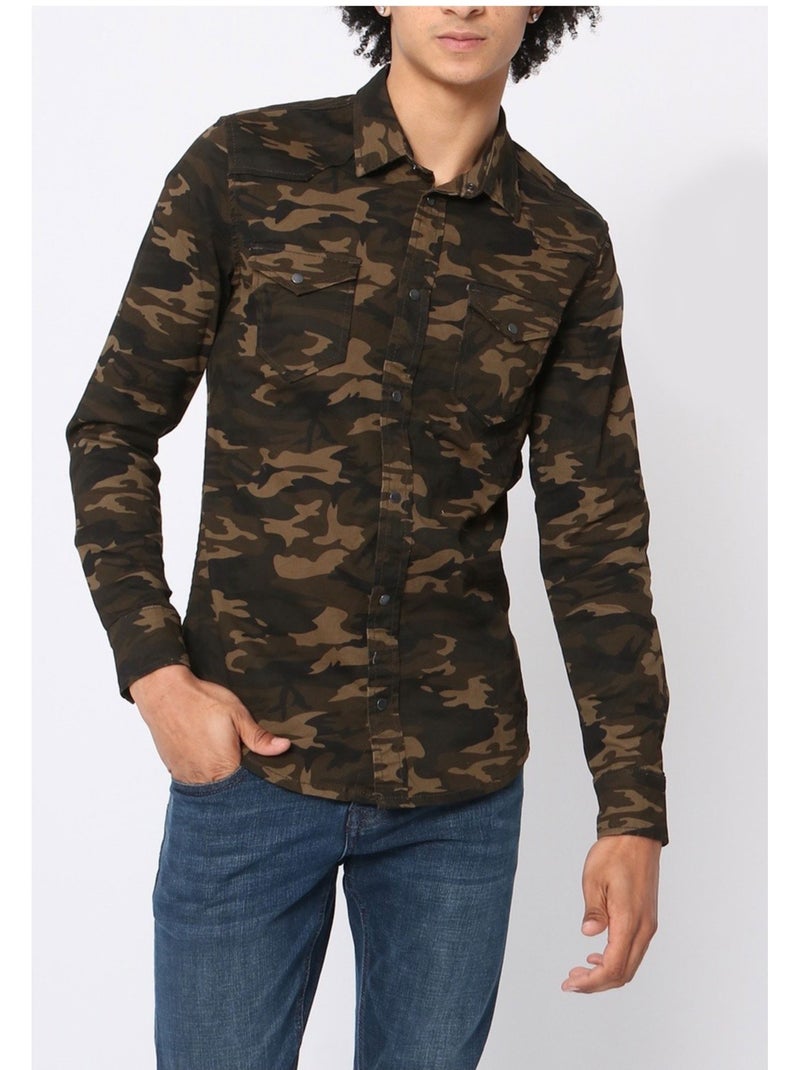 Camicia di jeans slim fit Kebello Verde - Kiabi