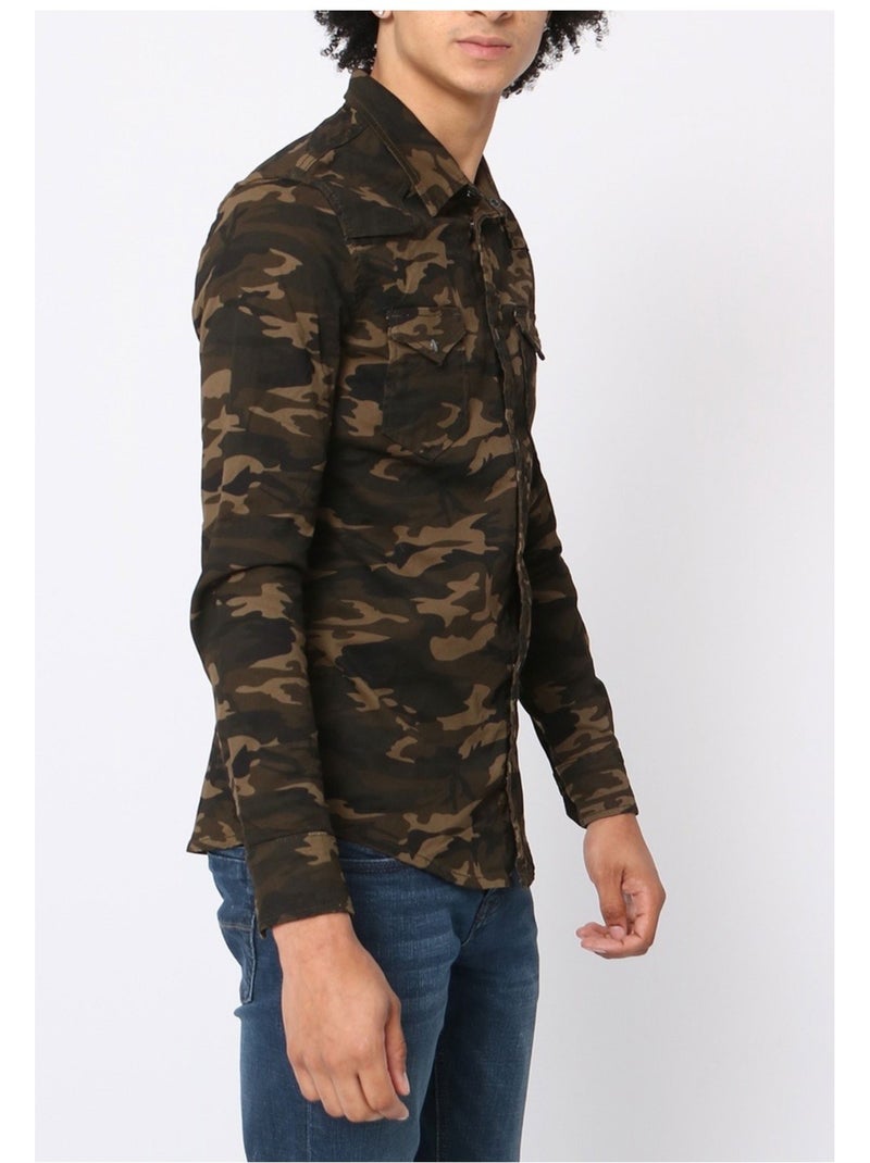 Camicia di jeans slim fit Kebello Verde - Kiabi