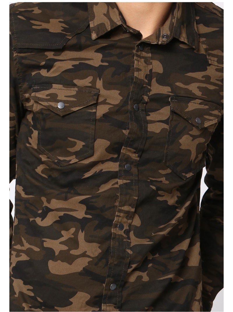 Camicia di jeans slim fit Kebello Verde - Kiabi