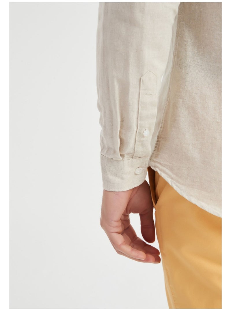Camicia di lino Kebello Beige - Kiabi