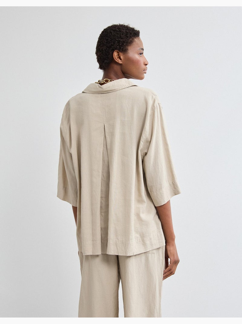 Camicia di lino, MO Fashion Beige - Kiabi