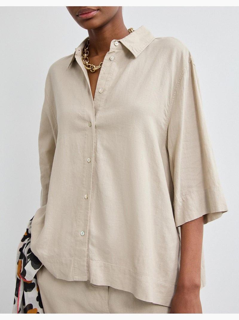 Camicia di lino, MO Fashion Beige - Kiabi