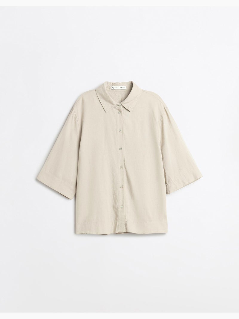 Camicia di lino, MO Fashion Beige - Kiabi