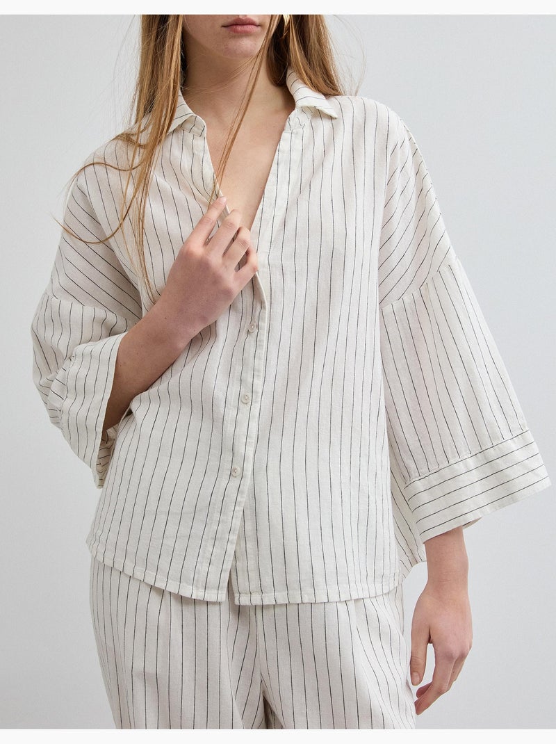 Camicia di lino, MO Fashion Beige - Kiabi
