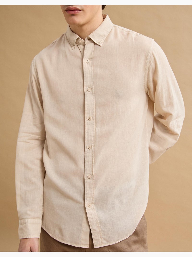 Camicia di lino, MO Fashion Beige - Kiabi