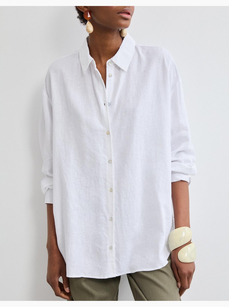 Camicia di lino, MO Fashion Bianco - Kiabi